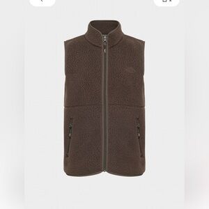 Aritzia TNA Fleece Zip Vest Rich Mocha Brown